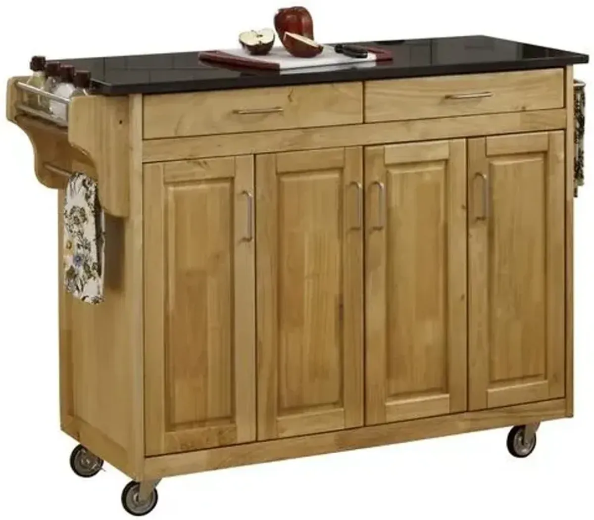 homestyles® Create-a-Cart Black Granite/Natural Kitchen Cart