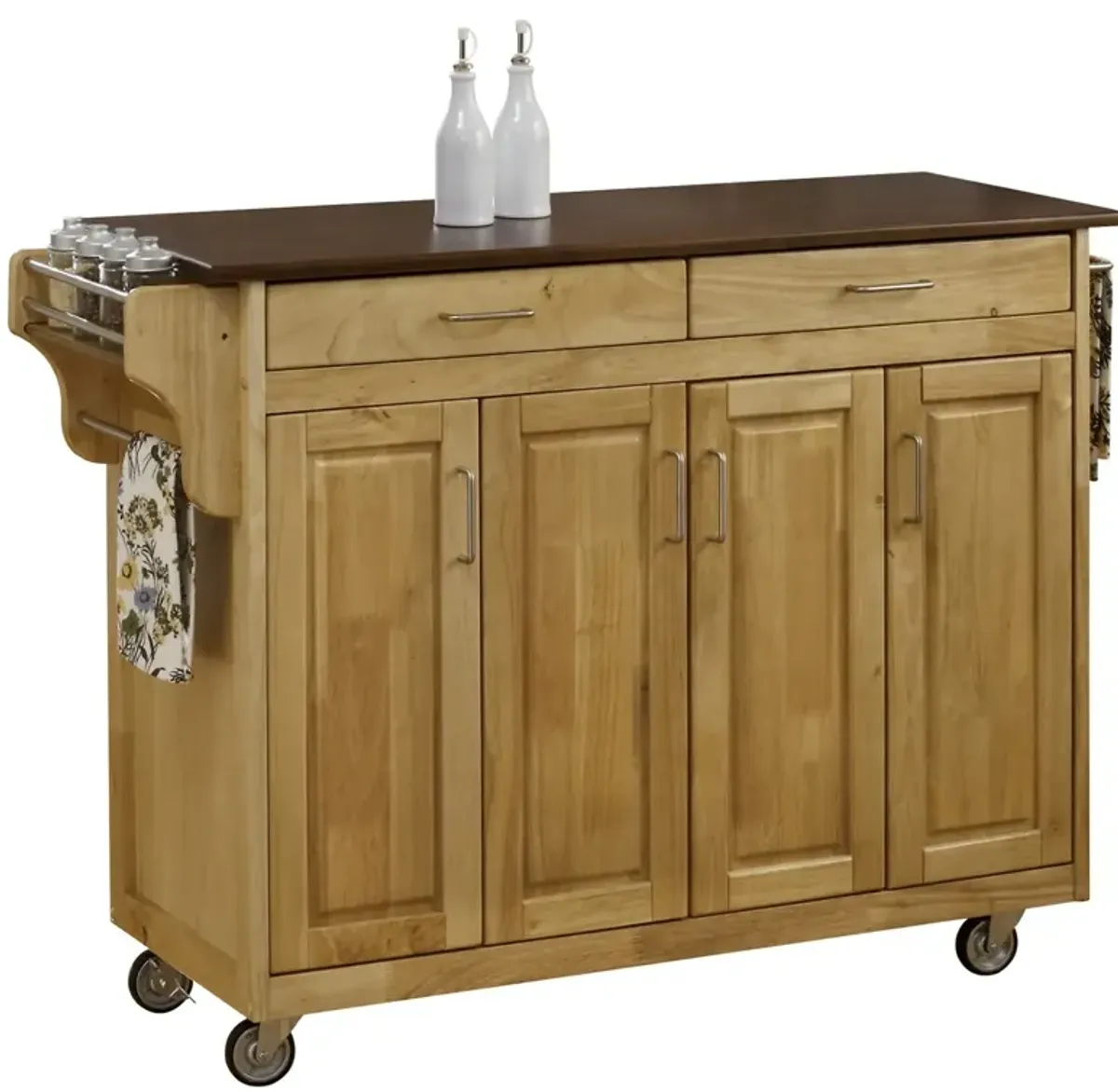 homestyles® Create-a-Cart Cherry/Natural Kitchen Cart