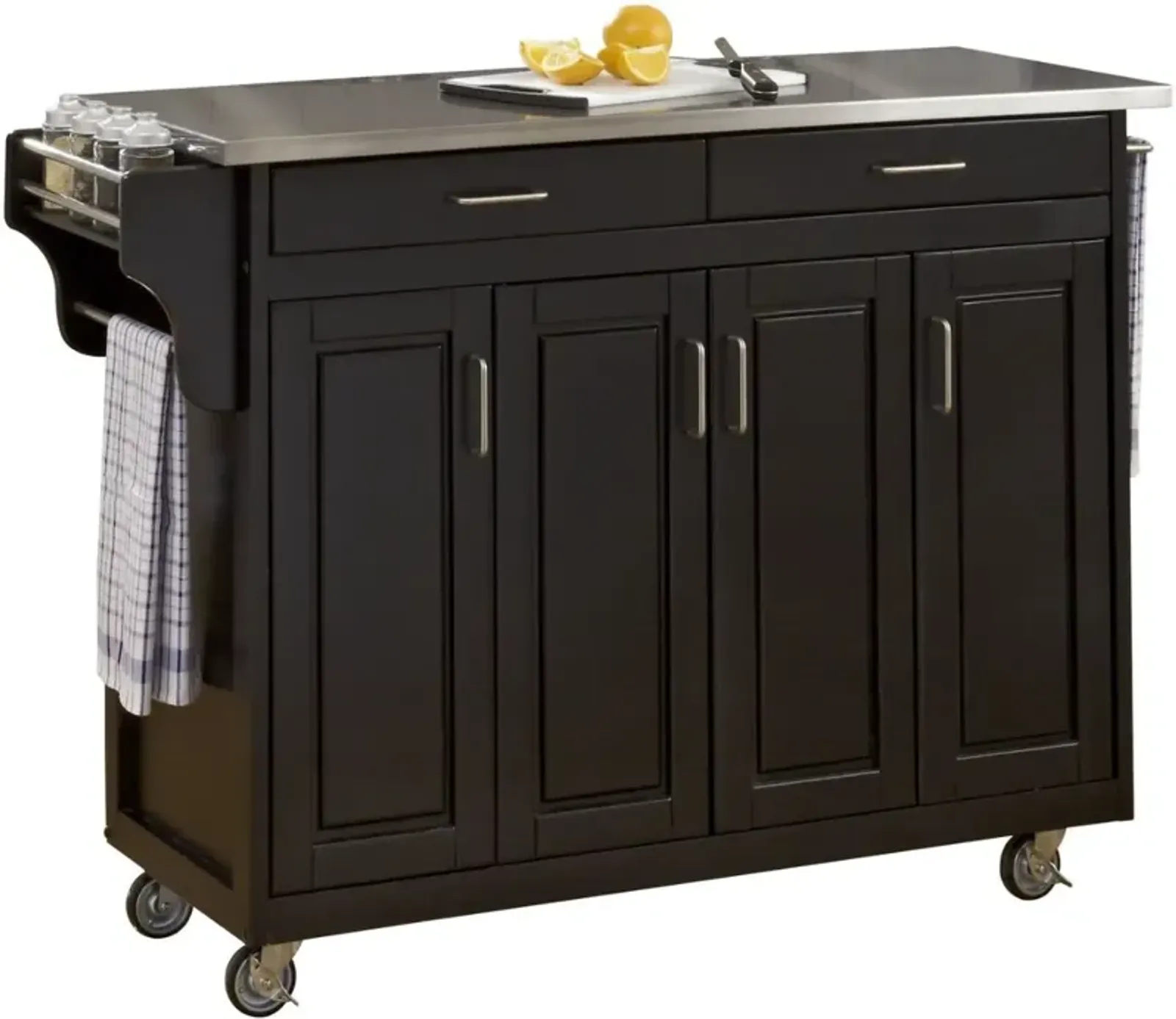 homestyles® Create-a-Cart Black/Stainless Steel Kitchen Cart