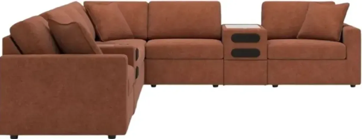 Signature Design by Ashley® Modmax 8-Piece Spice L-Shape Sectional with Audio Console