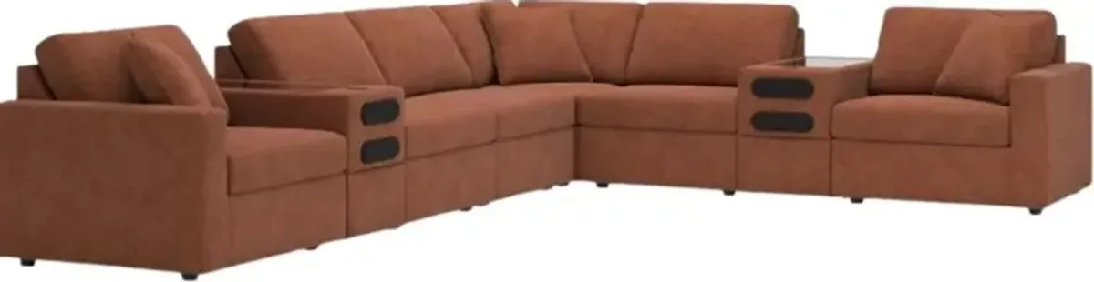 Signature Design by Ashley® Modmax 8-Piece Spice L-Shape Sectional with Audio Console