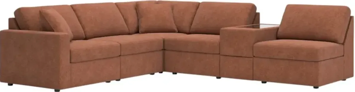 Signature Design by Ashley® Modmax 6-Piece Spice Sectional with Storage Console