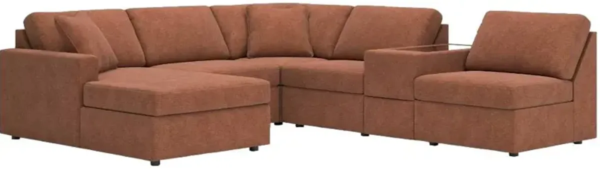 Signature Design by Ashley® Modmax 6-Piece Spice Left-Arm Facing Chaise Sectional with Storage Consoles