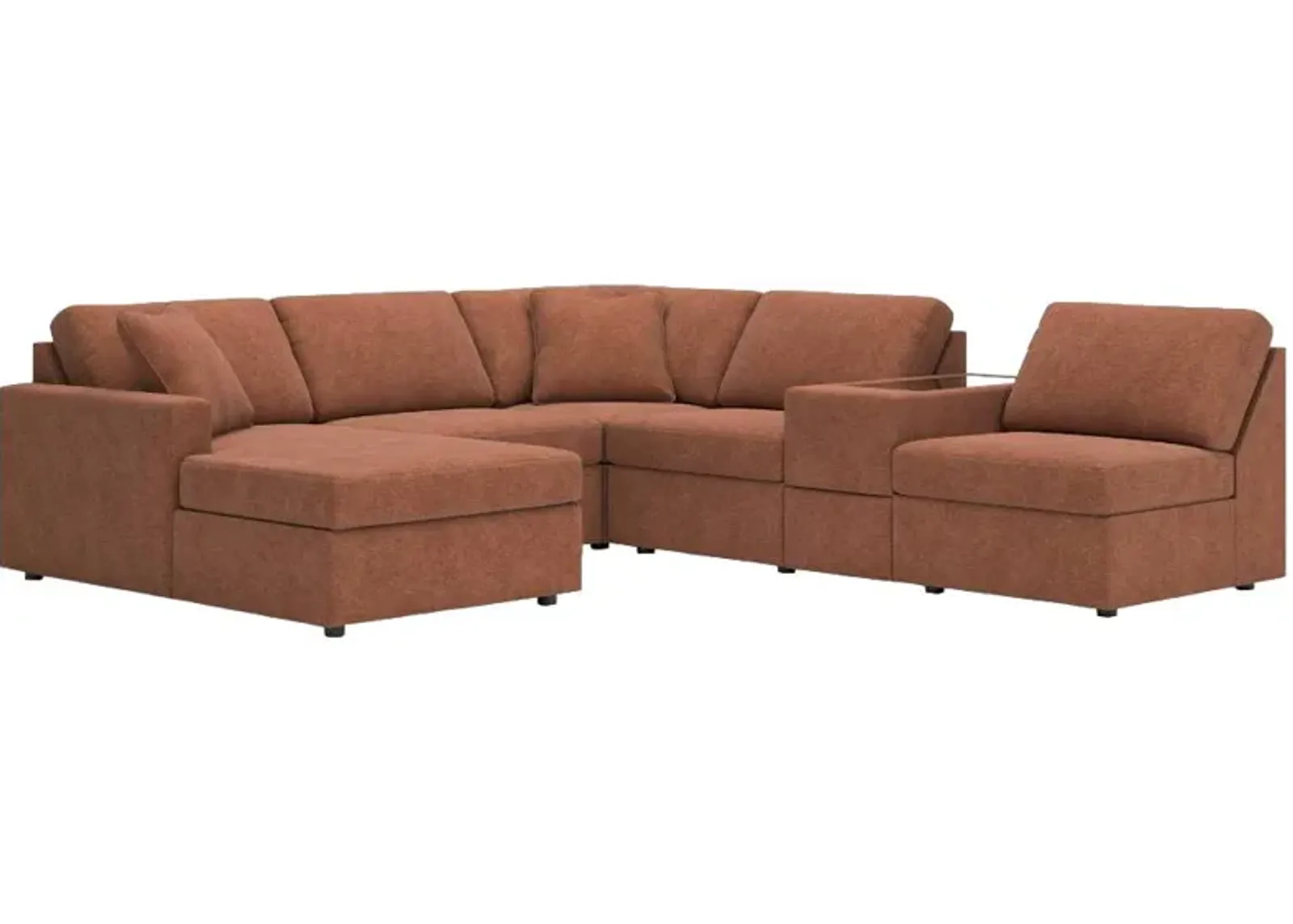 Signature Design by Ashley® Modmax 6-Piece Spice Left-Arm Facing Chaise Sectional with Storage Consoles