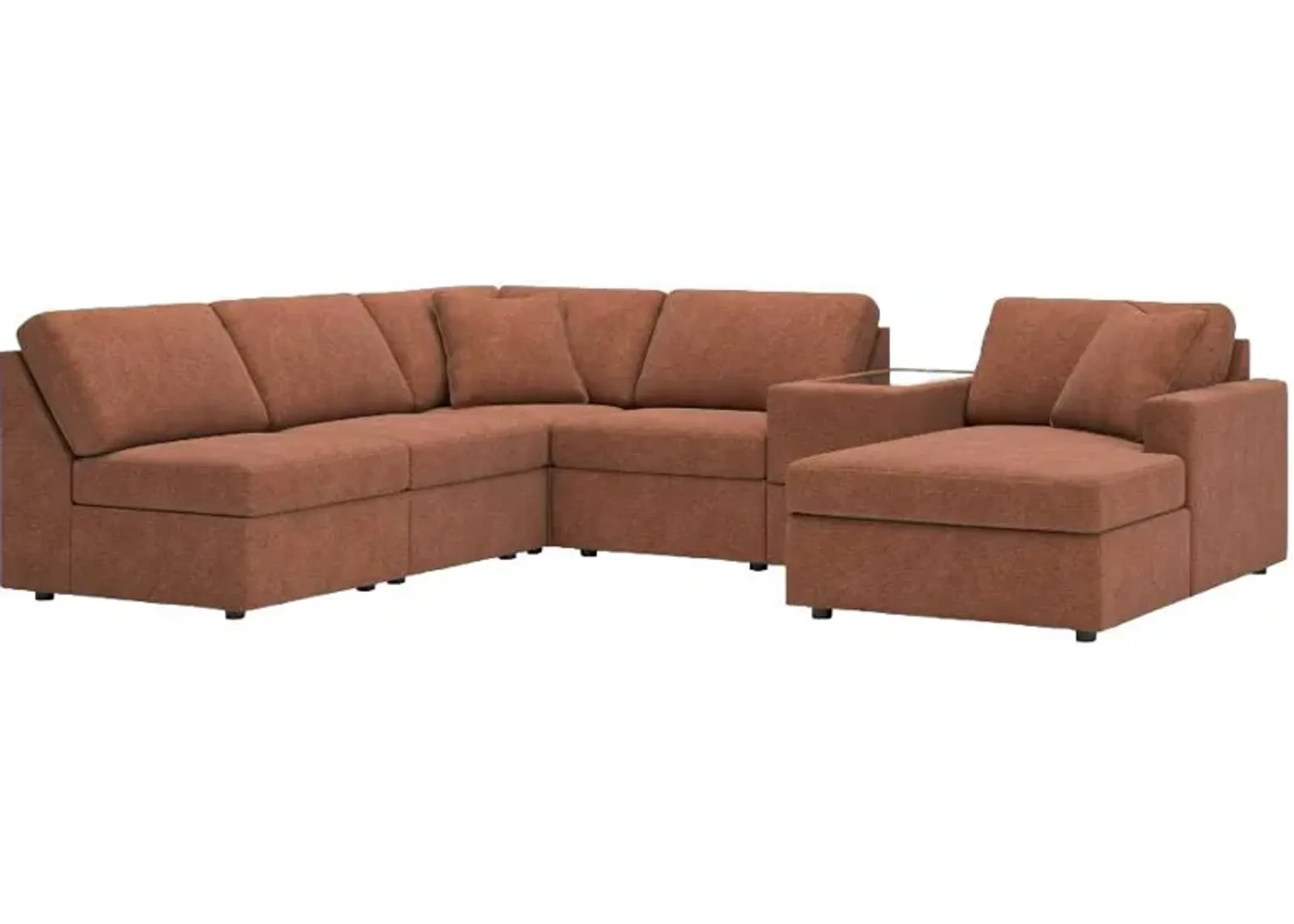 Signature Design by Ashley® Modmax 6-Piece Spice Right-Arm Facing Chaise Sectional with Storage Console