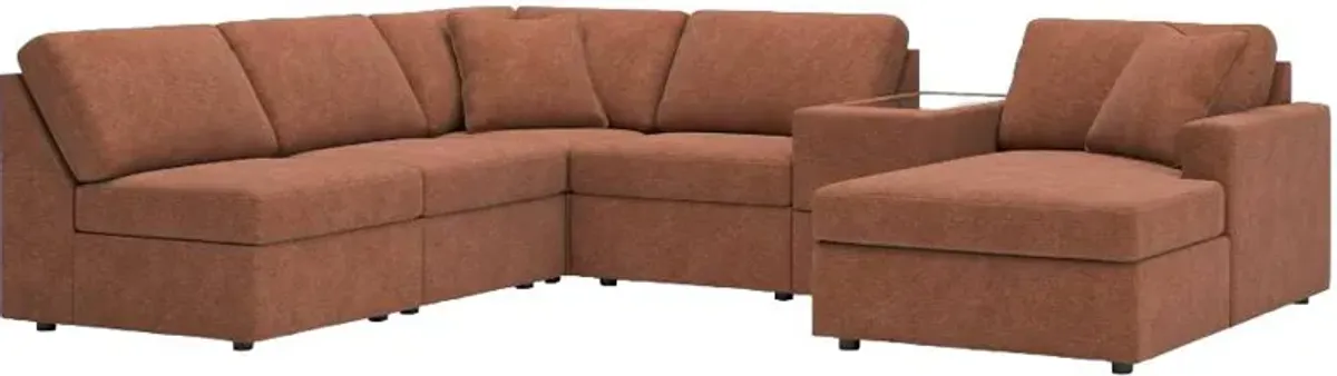 Signature Design by Ashley® Modmax 6-Piece Spice Right-Arm Facing Chaise Sectional with Storage Console