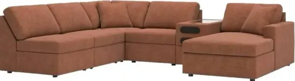 Signature Design by Ashley® Modmax 6-Piece Spice Right-Arm Facing Sectional with Chaise and Audio Console