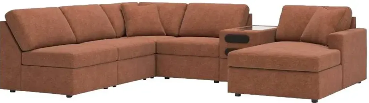 Signature Design by Ashley® Modmax 6-Piece Spice Right-Arm Facing Chaise Sectional with Audio Console