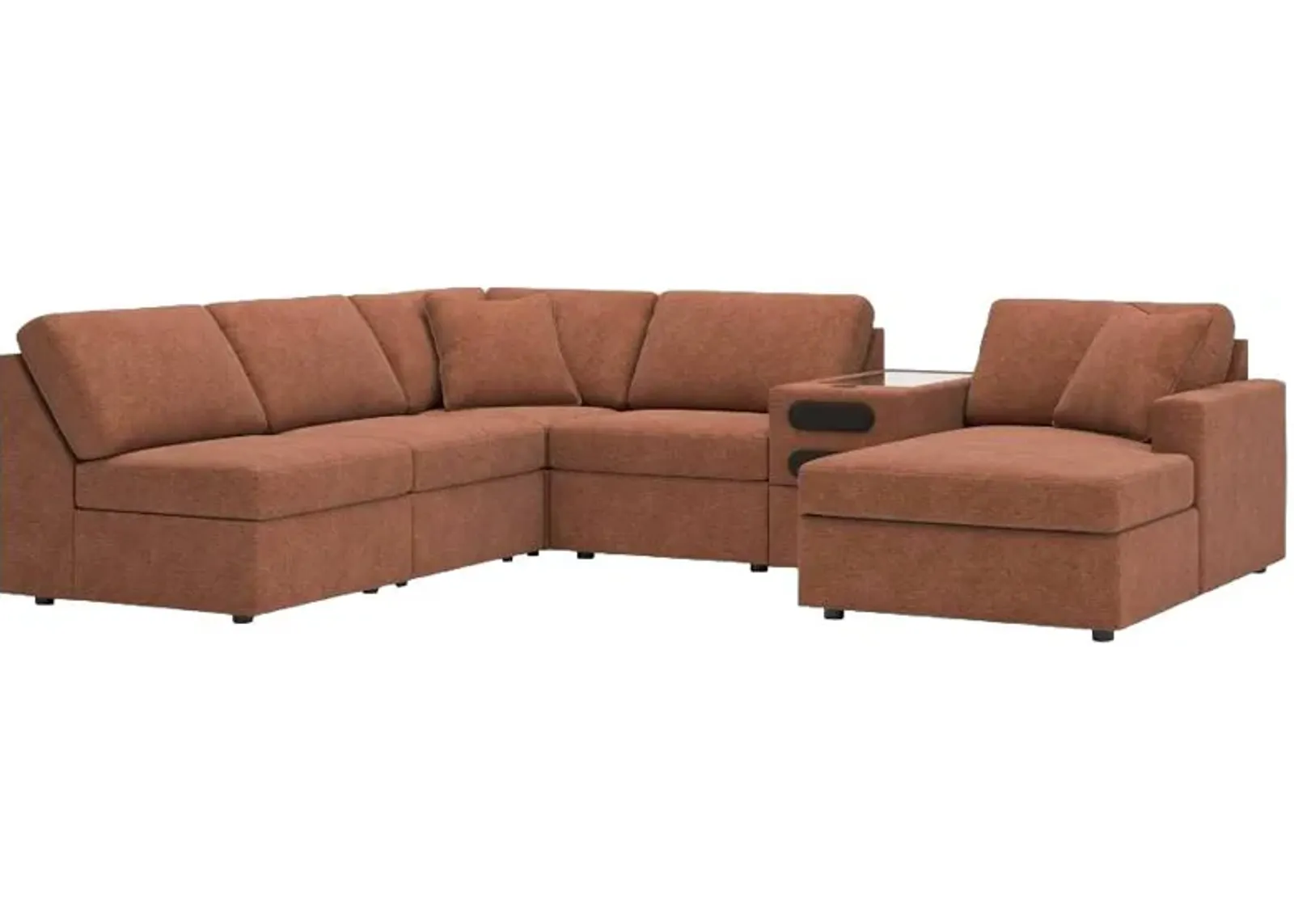 Signature Design by Ashley® Modmax 6-Piece Spice Right-Arm Facing Chaise Sectional with Audio Console