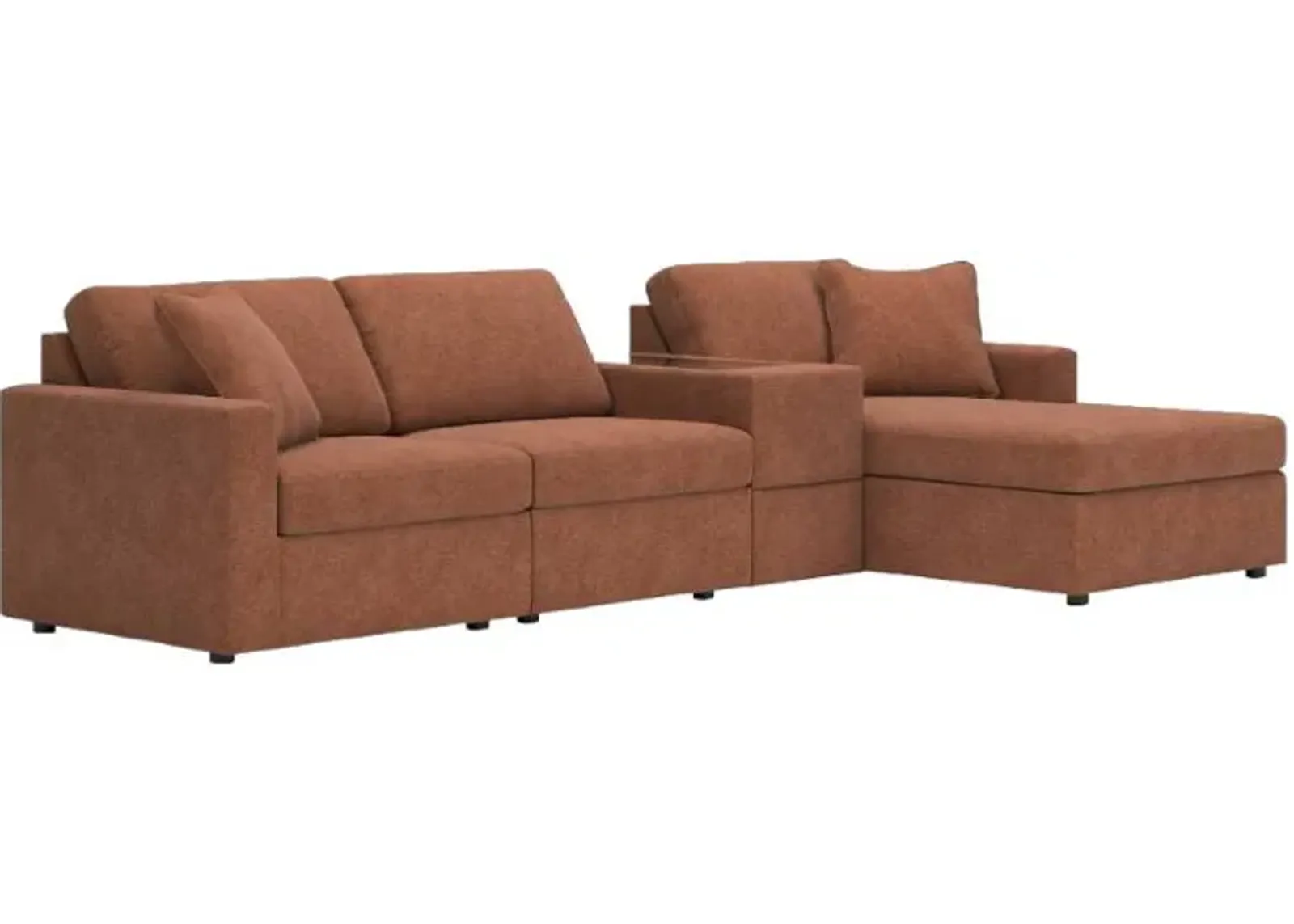 Signature Design by Ashley® Modmax 4-Piece Spice Right-Arm Facing Chaise Sectional with Storage Console