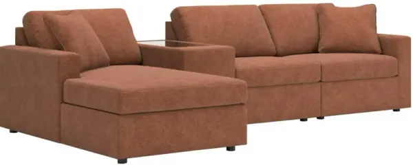 Signature Design by Ashley® Modmax 4-Piece Spice Left-Arm Facing Sectional with Chaise and Storage Console