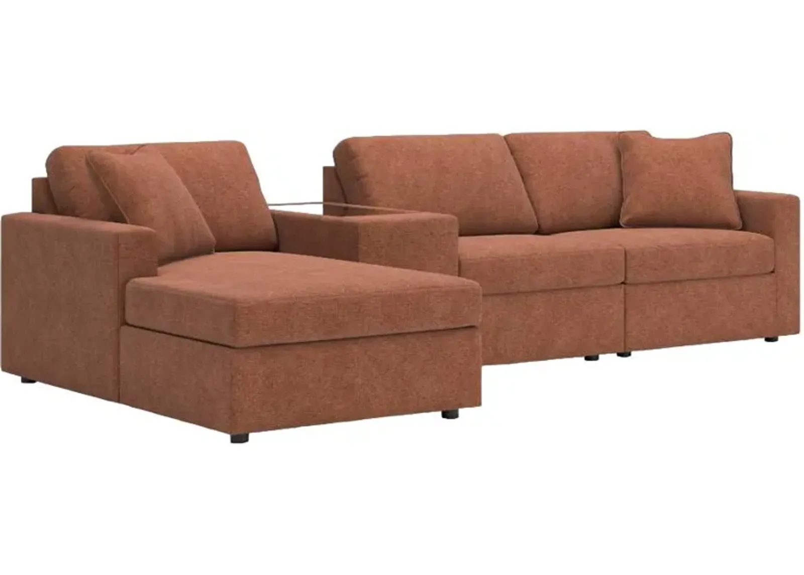 Signature Design by Ashley® Modmax 4-Piece Spice Left-Arm Facing Chaise Sectional with Storage Console