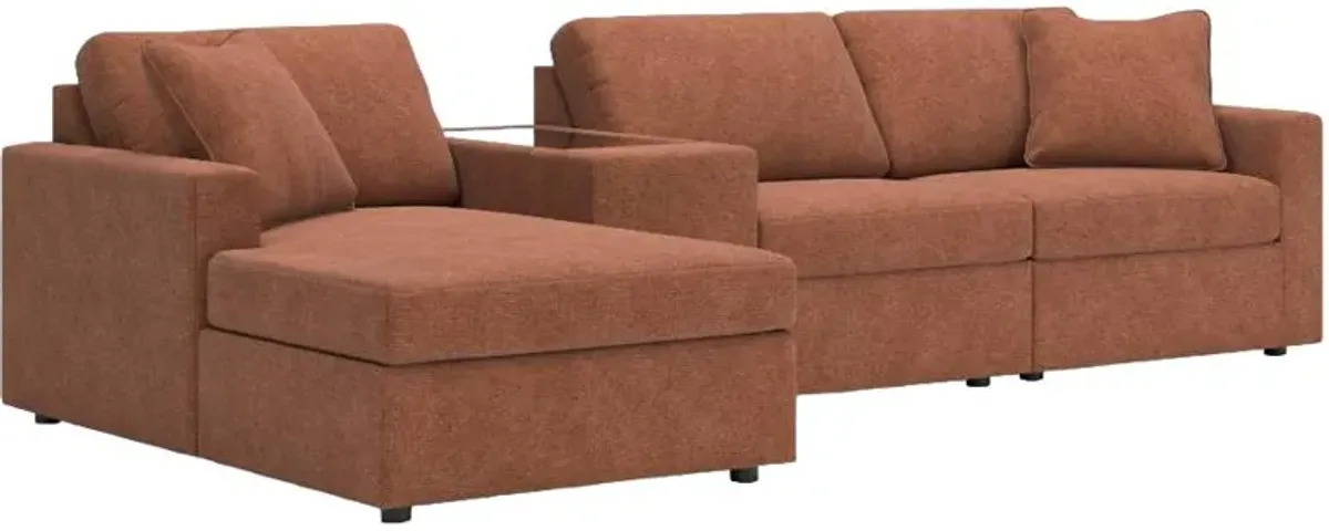 Signature Design by Ashley® Modmax 4-Piece Spice Left-Arm Facing Chaise Sectional with Storage Console