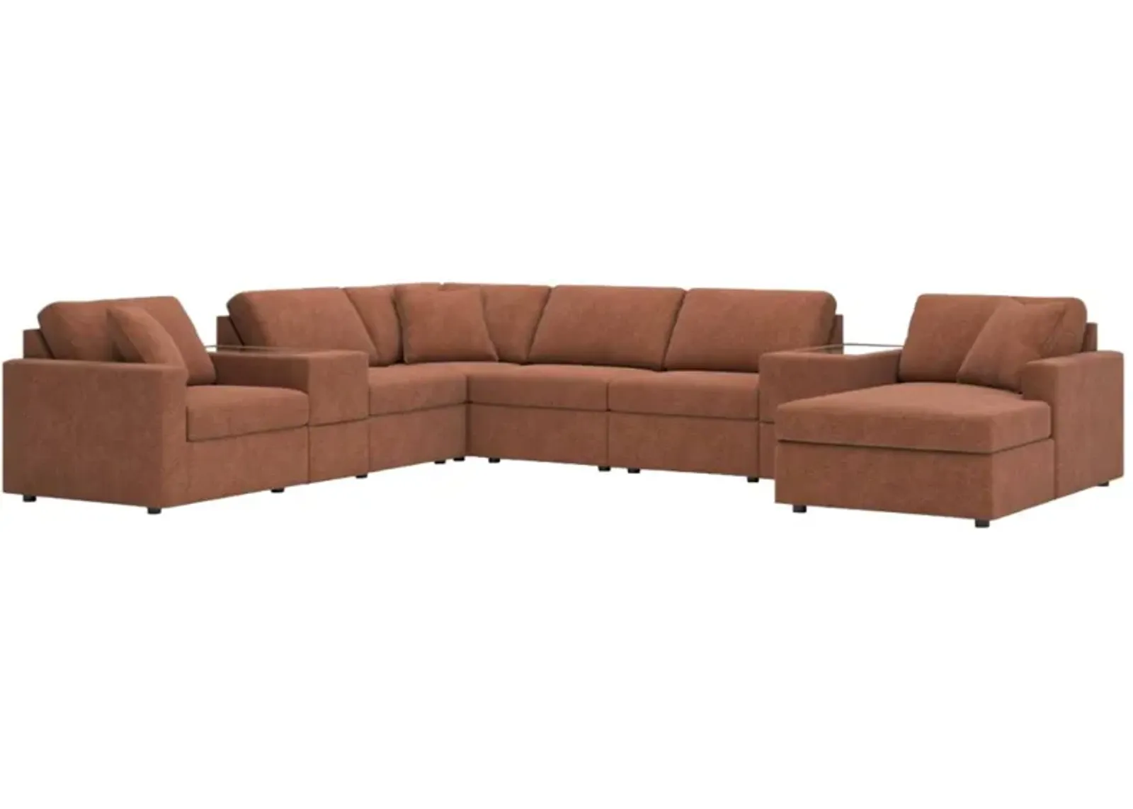 Signature Design by Ashley® Modmax 8-Piece Spice Right-Arm Facing Chaise Sectional with Storage Consoles