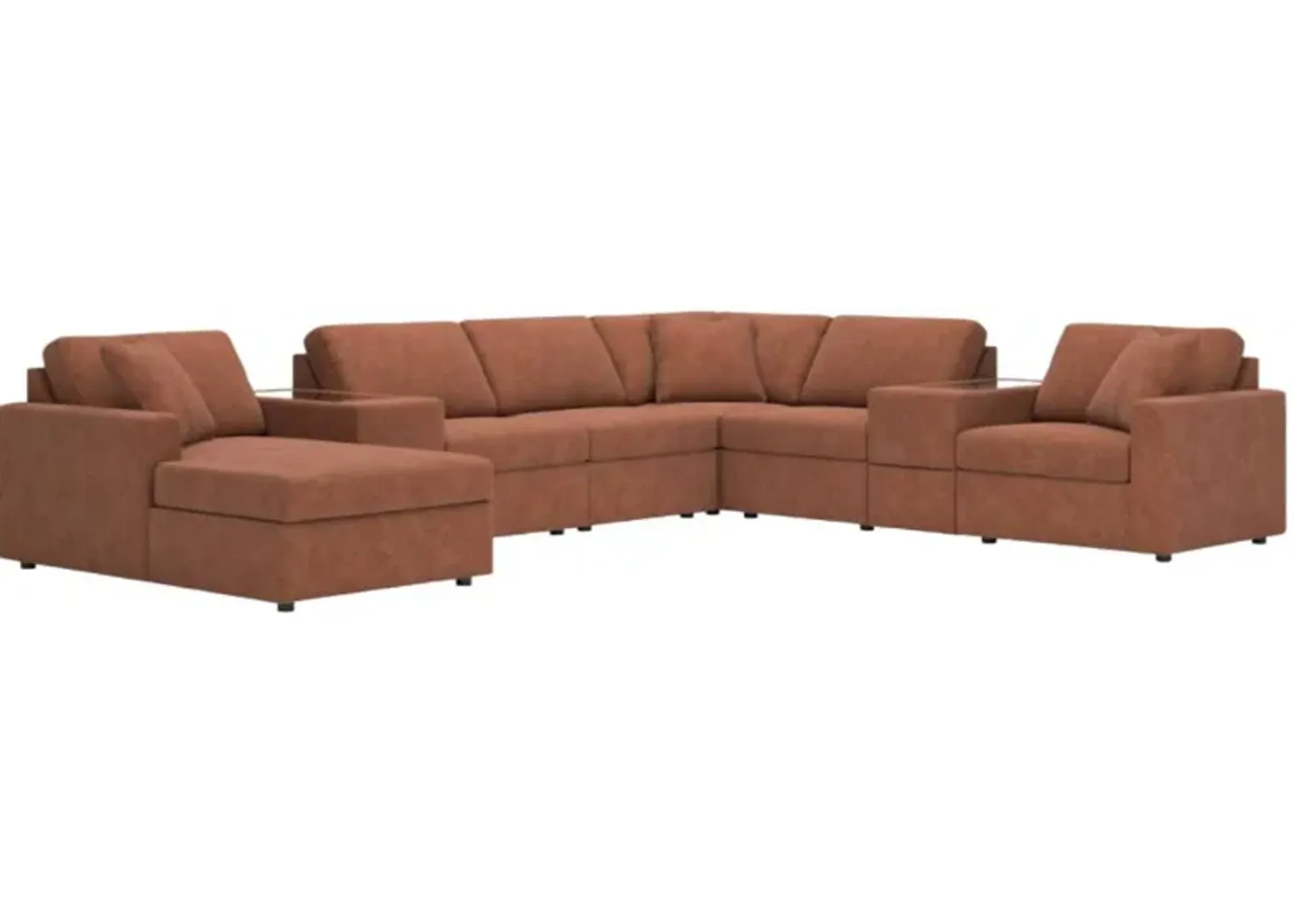 Signature Design by Ashley® Modmax 8-Piece Spice Left-Arm Facing Chaise Sectional with Storage Consoles