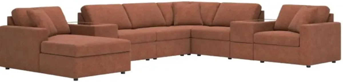 Signature Design by Ashley® Modmax 8-Piece Spice Left-Arm Facing Chaise Sectional with Storage Consoles