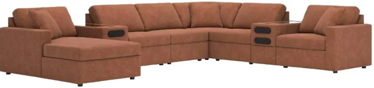 Signature Design by Ashley® Modmax 8-Piece Spice Left-Arm Facing Chaise Sectional with Audio Consoles