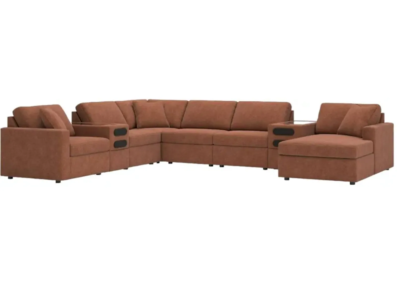 Signature Design by Ashley® Modmax 8-Piece Spice Right-Arm Facing Chaise Sectional with Audio Consoles