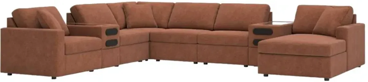 Signature Design by Ashley® Modmax 8-Piece Spice Right-Arm Facing Chaise Sectional with Audio Consoles