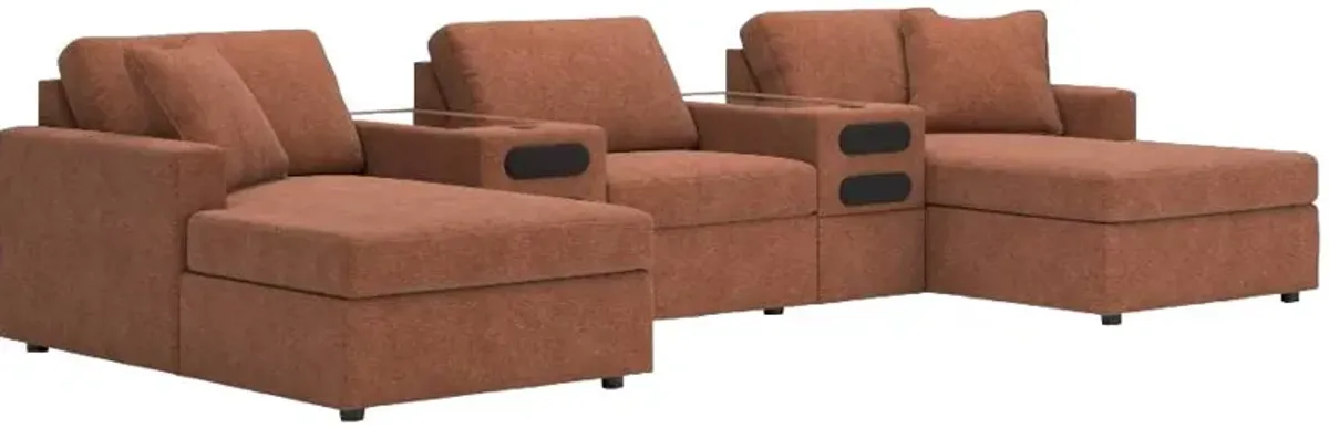 Signature Design by Ashley® Modmax 5-Piece Spice Double Chaise Sectional with Audio Consoles