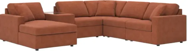 Signature Design by Ashley® Modmax 6-Piece Spice Left-Arm Facing Sectional and Chaise with Console