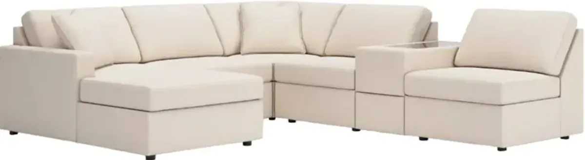 Signature Design by Ashley® Modmax 6-Piece Oyster 140" U-Shape Chaise Sectional with Storage Console