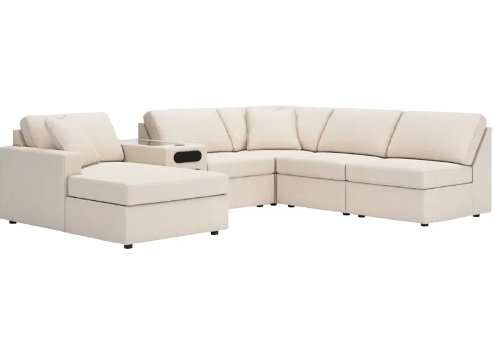 Signature Design by Ashley® Modmax 6-Piece Oyster Left-Arm Facing Chaise Sectional with Audio Console