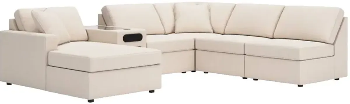 Signature Design by Ashley® Modmax 6-Piece Oyster Left-Arm Facing Chaise Sectional with Audio Console