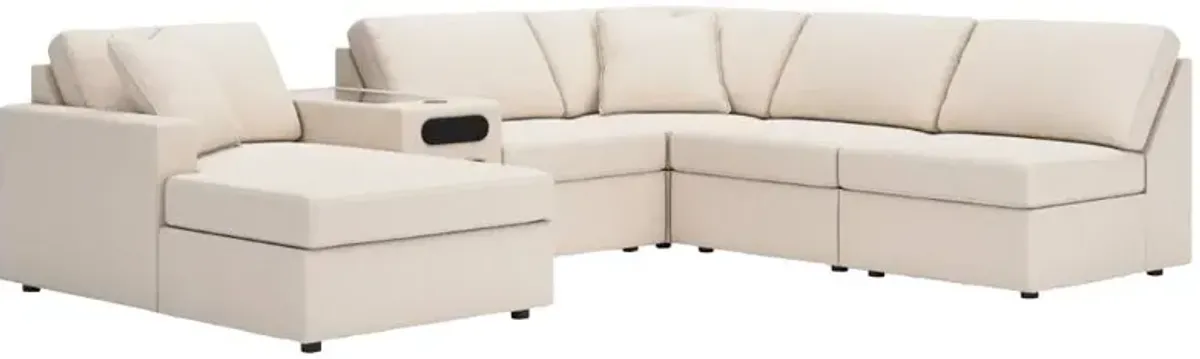 Signature Design by Ashley® Modmax 6-Piece Oyster Left-Arm Facing Chaise Sectional with Audio Console