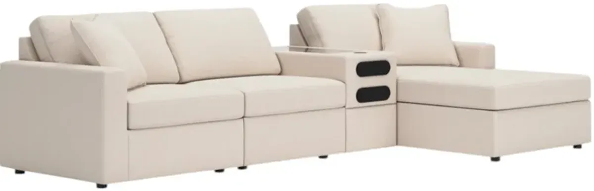 Signature Design by Ashley® Modmax 4-Piece Oyster Sectional with Right-Arm Facing Chaise and Audio Console