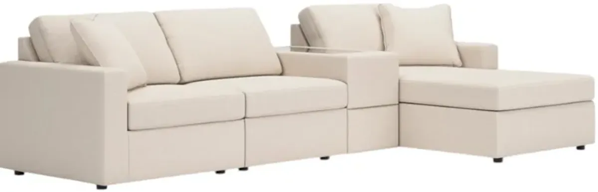 Signature Design by Ashley® Modmax 4-Piece Oyster Sectional with Chaise and Storage Console