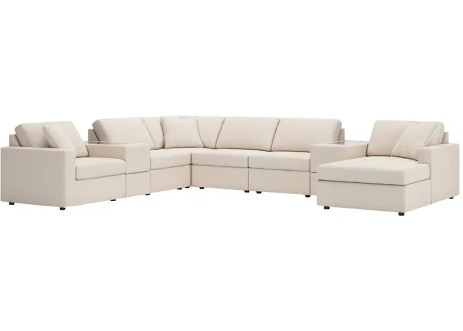 Signature Design by Ashley® Modmax 8-Piece Oyster Right-Arm Facing Chaise Sectional with Storage Consoles