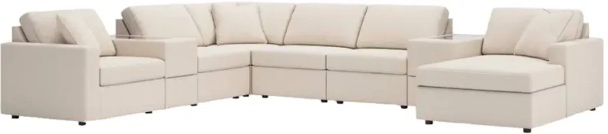 Signature Design by Ashley® Modmax 8-Piece Oyster Right-Arm Facing Chaise Sectional with Storage Consoles