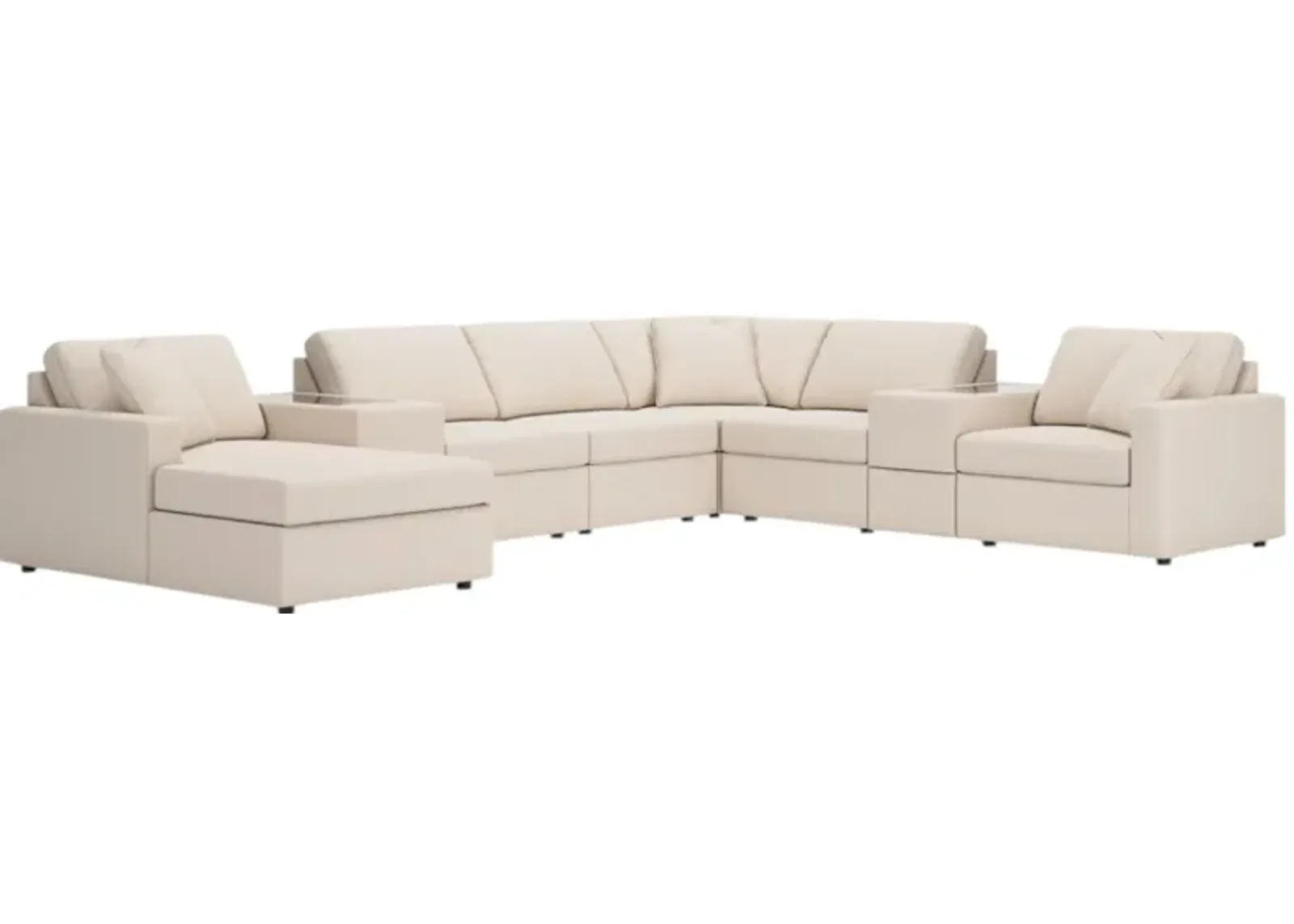 Signature Design by Ashley® Modmax 8-Piece Oyster Sectional with Left-Arm Facing Chaise and Storage Console