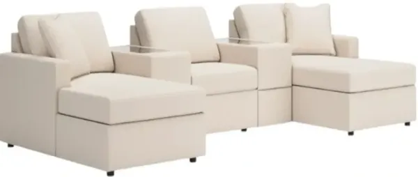 Signature Design by Ashley® Modmax 5-Piece Oyster U-Shape Chaise Pit Sectional with Storage Consoles