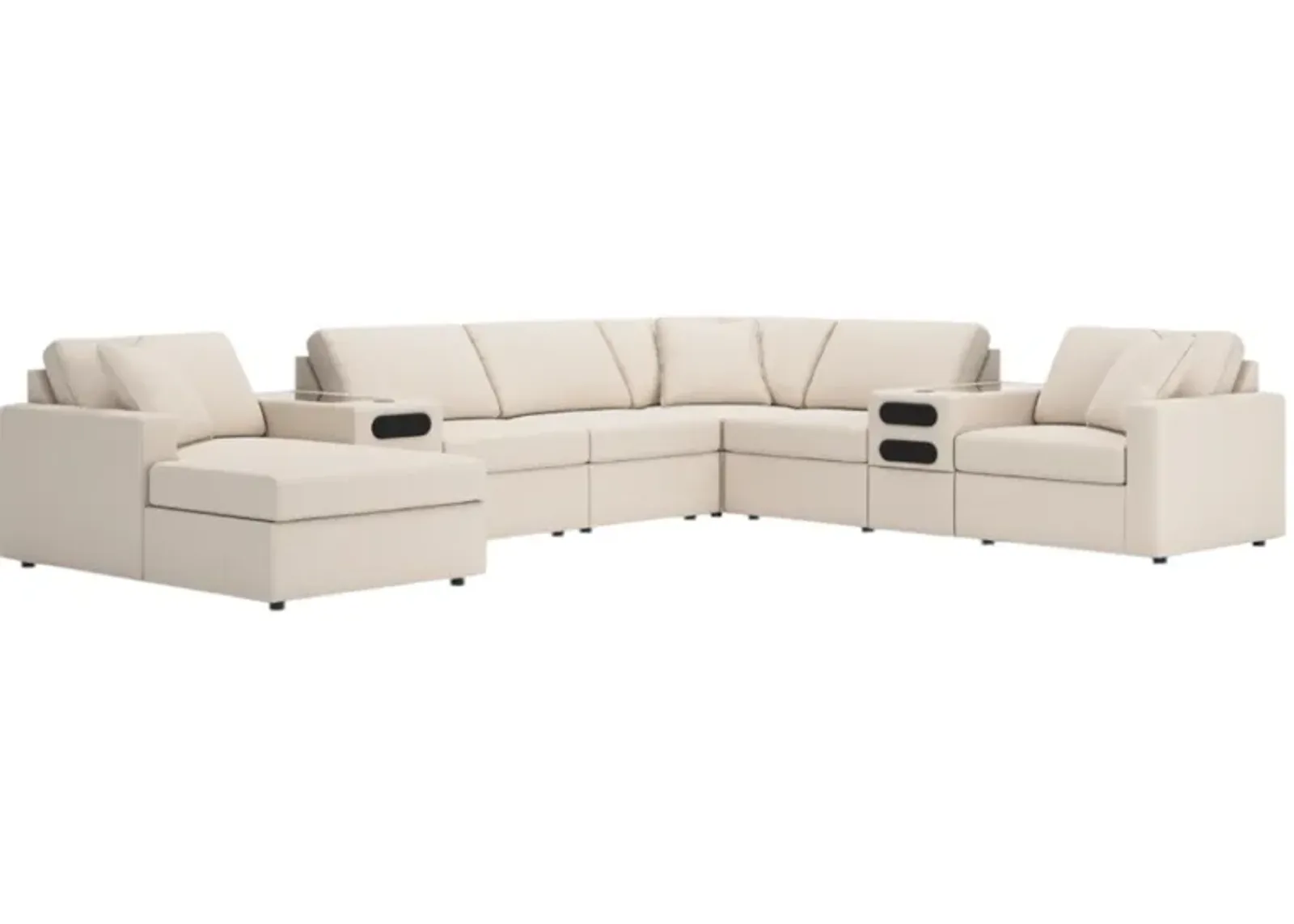 Signature Design by Ashley® Modmax 8-Piece Oyster Sectional with Left-Arm Facing Chaise and Audio Console