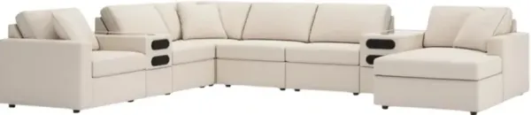 Signature Design by Ashley® Modmax 8-Piece Oyster Sectional and Chaise with Audio Consoles