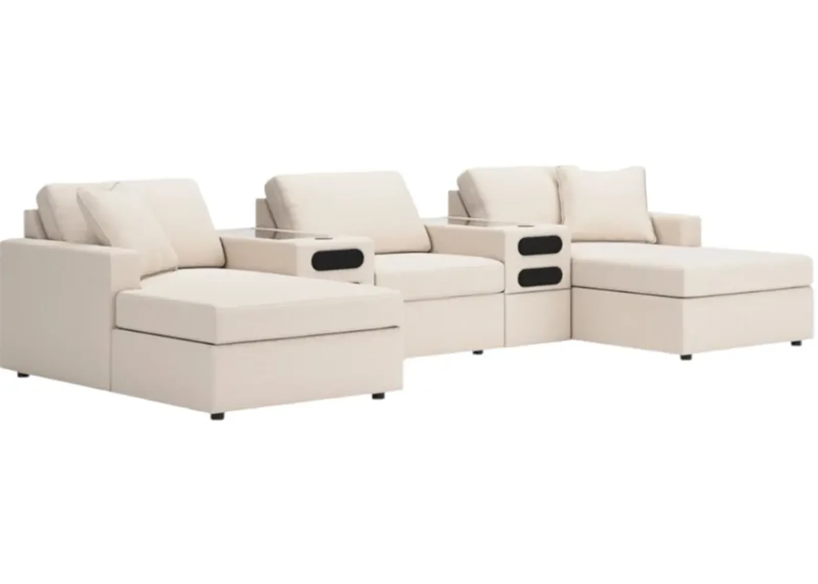 Signature Design by Ashley® Modmax 5-Piece Oyster Double Chaise Sectional with Audio Console