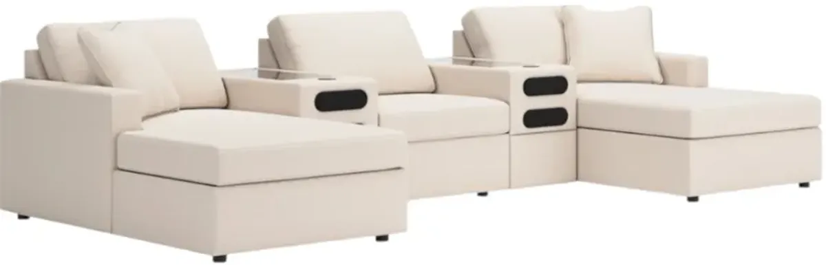 Signature Design by Ashley® Modmax 5-Piece Oyster Double Chaise Sectional with Audio Console