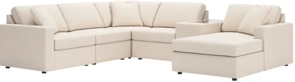 Signature Design by Ashley® Modmax 6-Piece Oyster Right-Arm Facing Sectional and Chaise with Console
