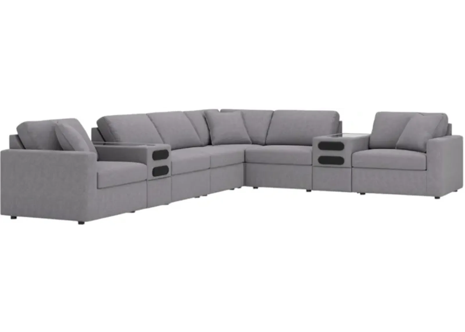 Signature Design by Ashley® Modmax 8-Piece Granite Sectional with Audio Consoles