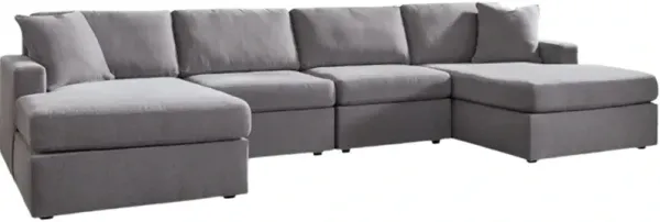 Signature Design by Ashley® Modmax 4-Piece Granite U-Shape Double Chaise Sectional