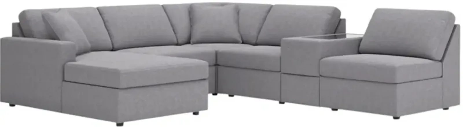 Signature Design by Ashley® Modmax 6-Piece Granite Chaise Sectional with Storage Console