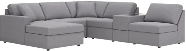 Signature Design by Ashley® Modmax 6-Piece Granite Left-Arm Facing Chaise Sectional with Storage Console