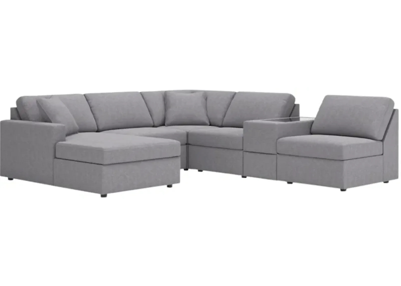 Signature Design by Ashley® Modmax 6-Piece Granite Chaise Sectional with Storage Console