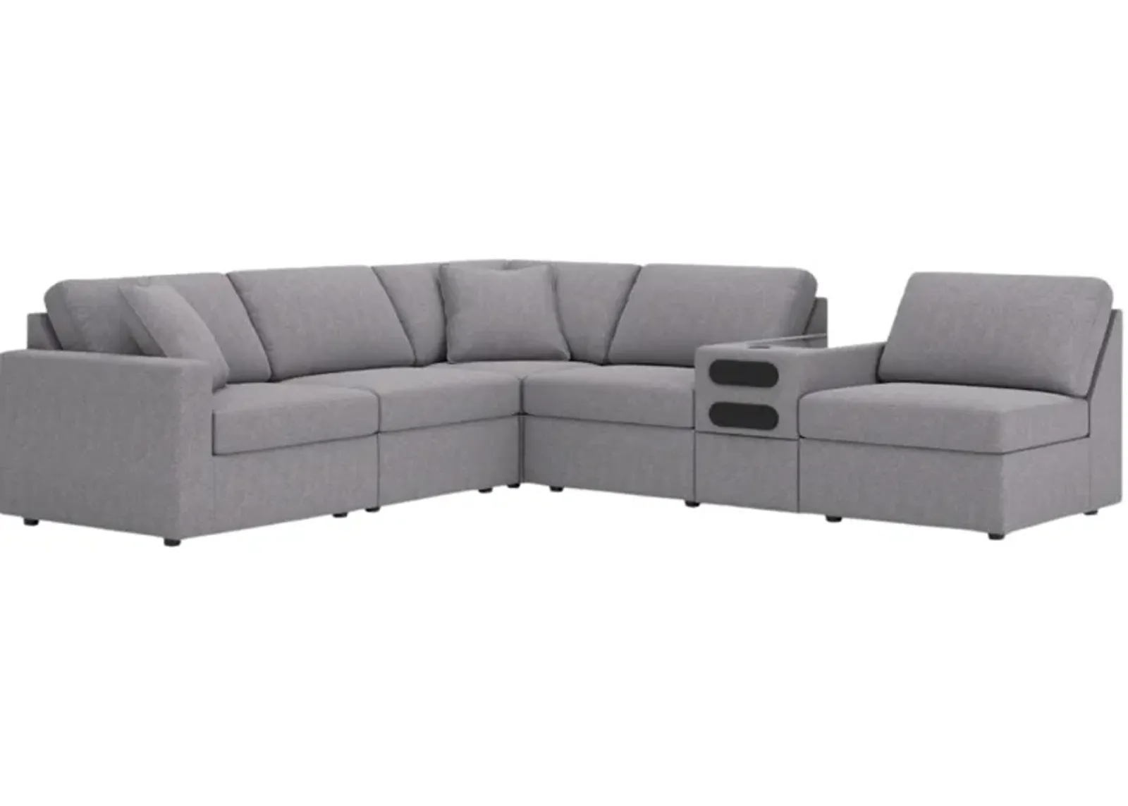 Signature Design by Ashley® Modmax 6-Piece Granite Sectional with Audio Console