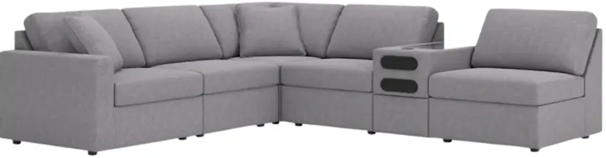 Signature Design by Ashley® Modmax 6-Piece Granite Modular Sectional with Audio Console