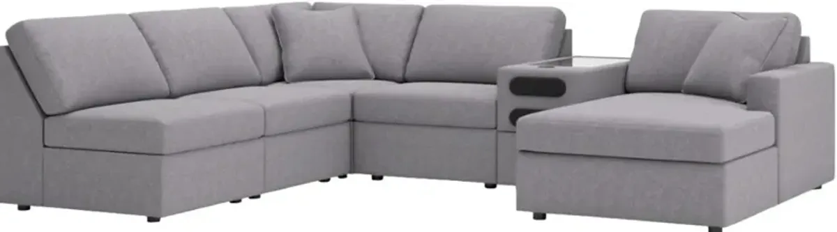 Signature Design by Ashley® Modmax 6-Piece Granite Sectional with Chaise and Audio Console