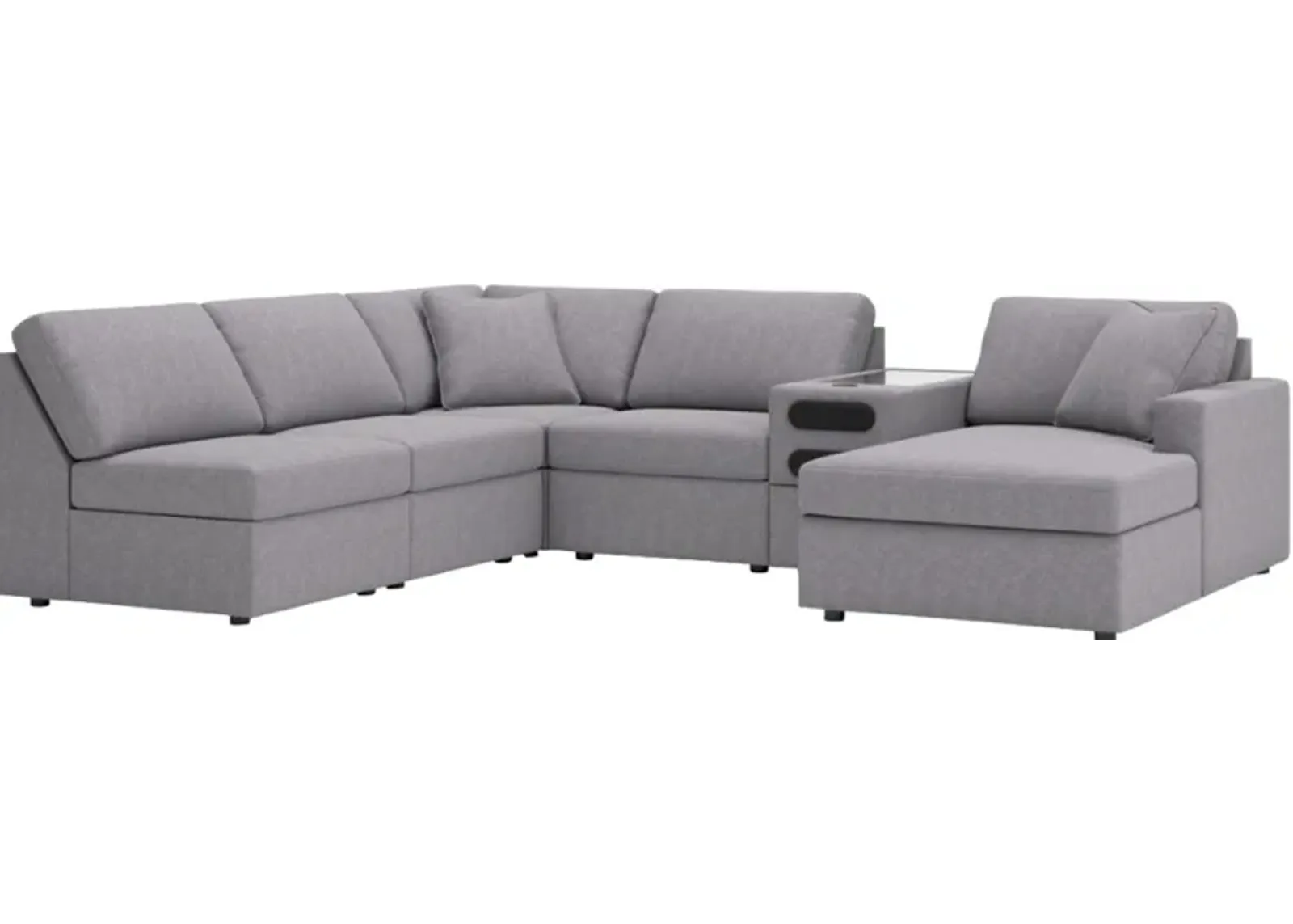 Signature Design by Ashley® Modmax 6-Piece Granite Sectional with Chaise and Audio Console