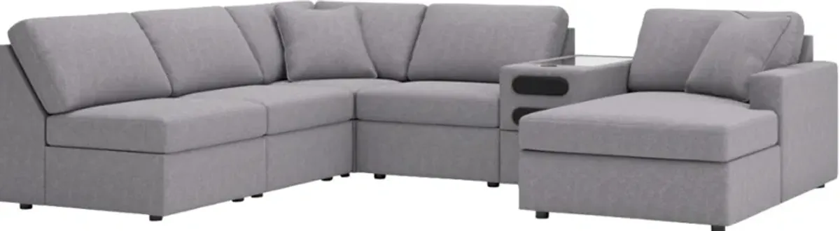 Signature Design by Ashley® Modmax 6-Piece Granite Sectional with Chaise and Audio Console